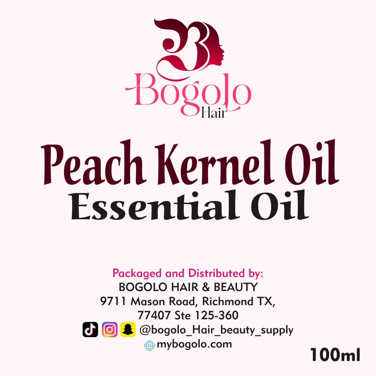 BOGOLO`S ESSENTIALS PEACH KERNEL OIL